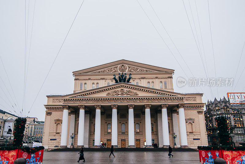 莫斯科，俄罗斯- 2016年12月23日:莫斯科大剧院或大剧院